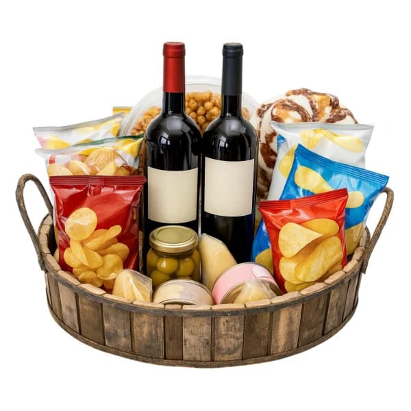 Cesta de Frios, Frutas e Vinhos