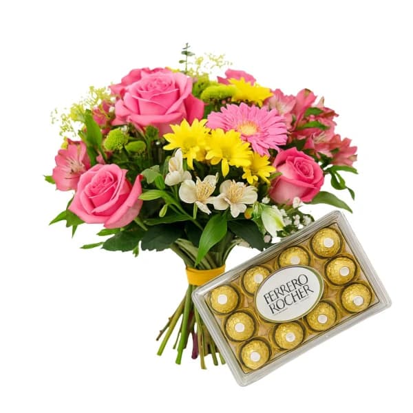 Bouquet de Flores do Campo e Ferrero Rocher