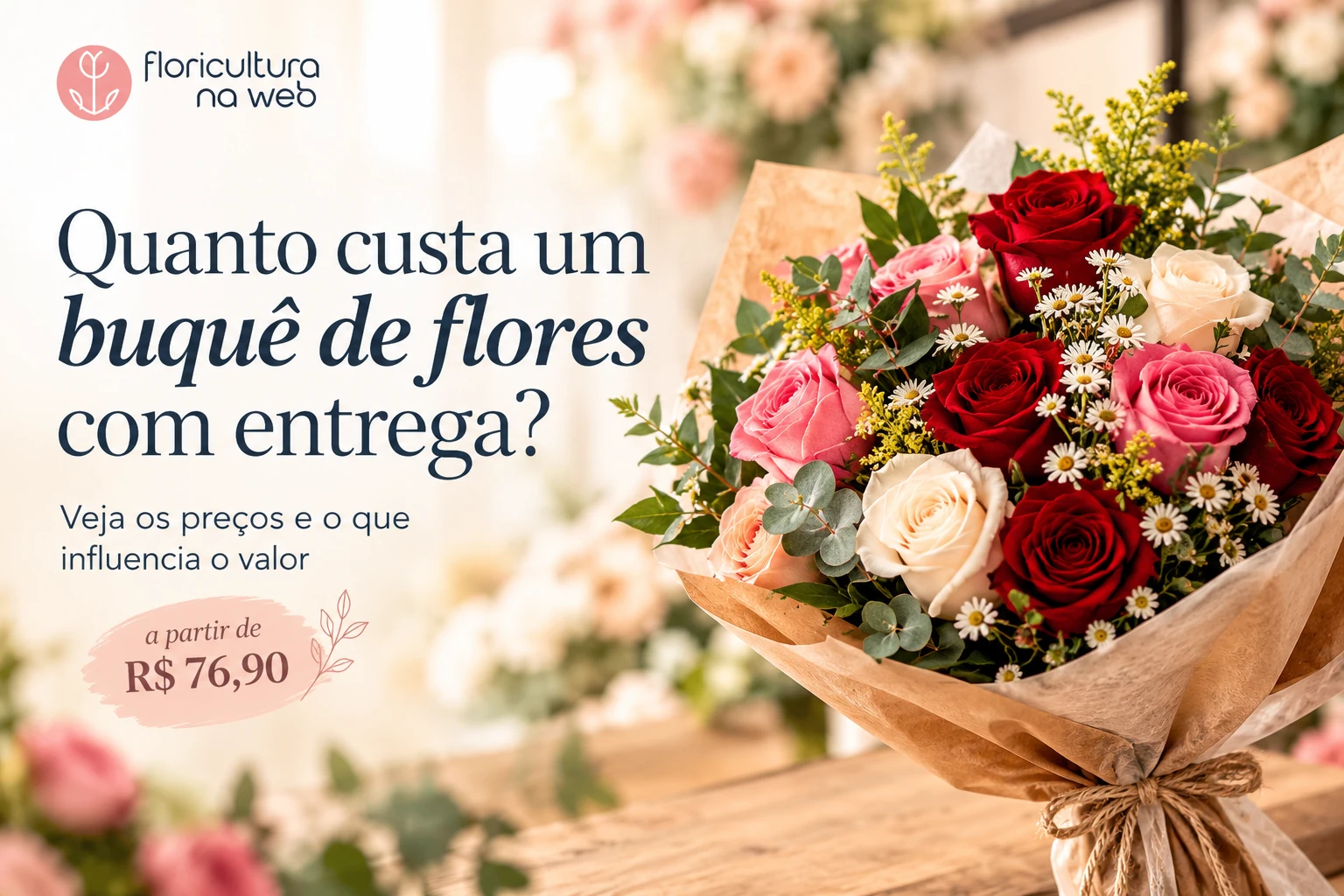 Quanto custa mandar um buquê de flores? Preços de 2026 e o que muda o valor