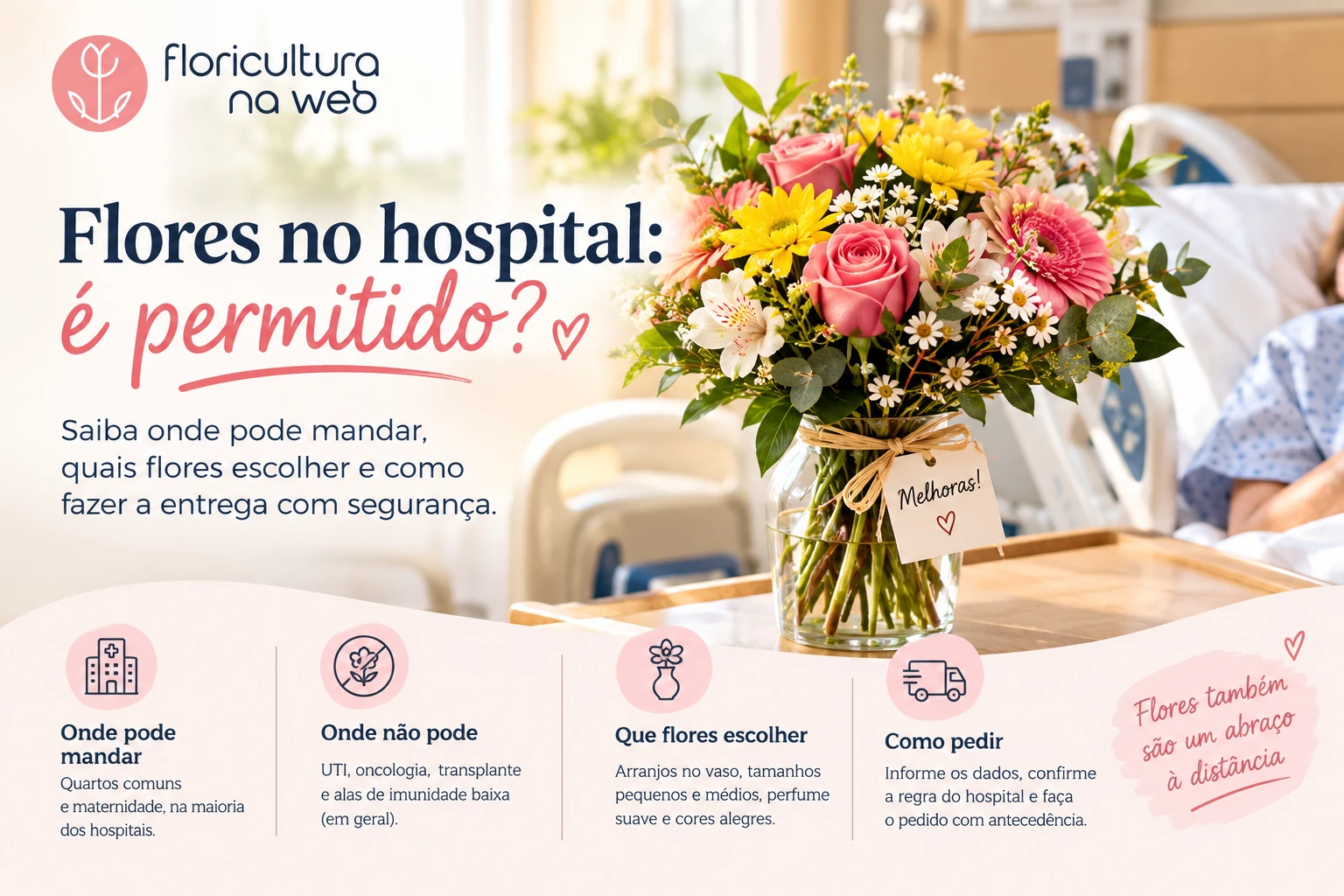 Pode mandar flores para o hospital? O que enviar para quem está internado