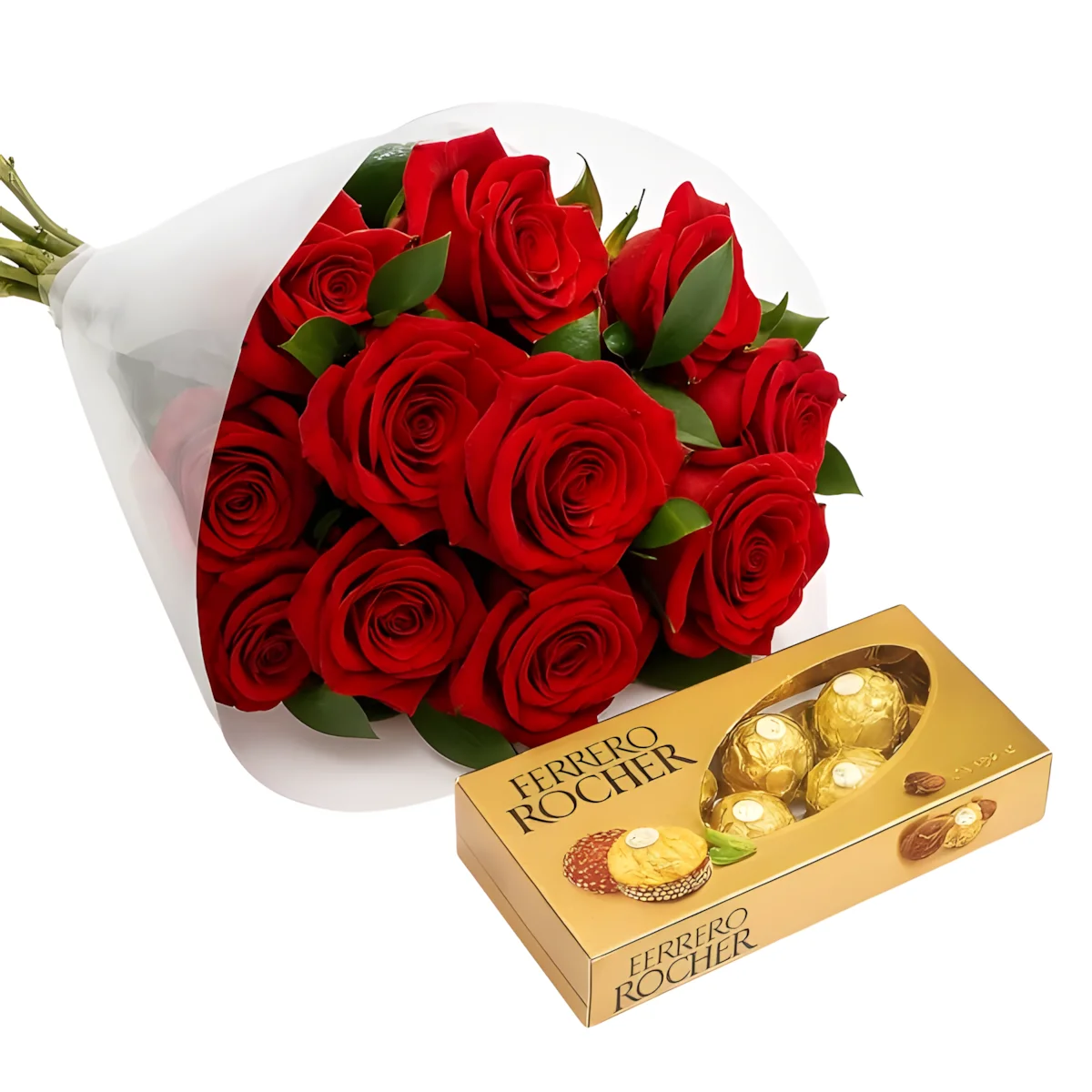 Bouquet de Rosas com Ferrero Rocher Poliana