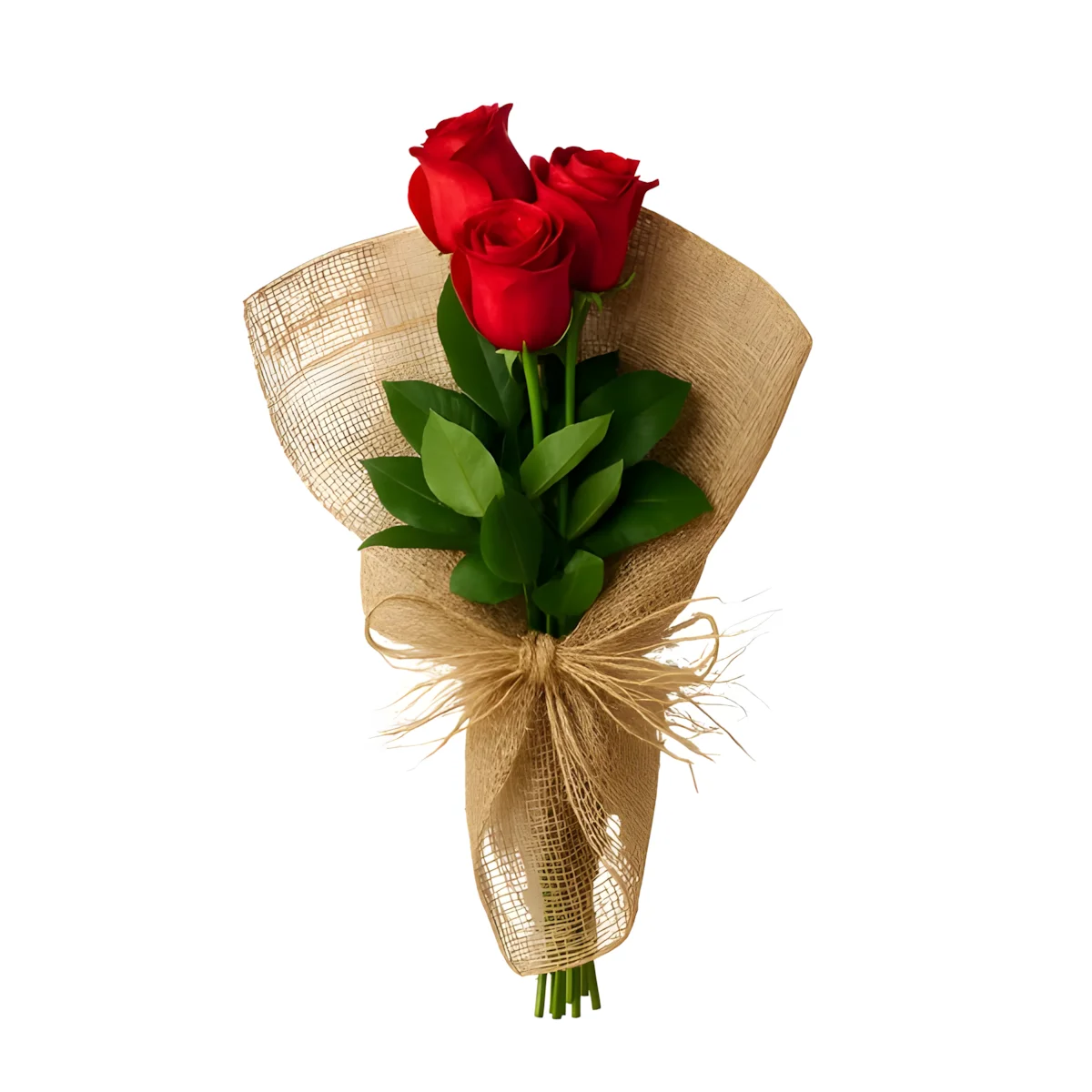 Bouquet de Rosas Vermelhas em Juta