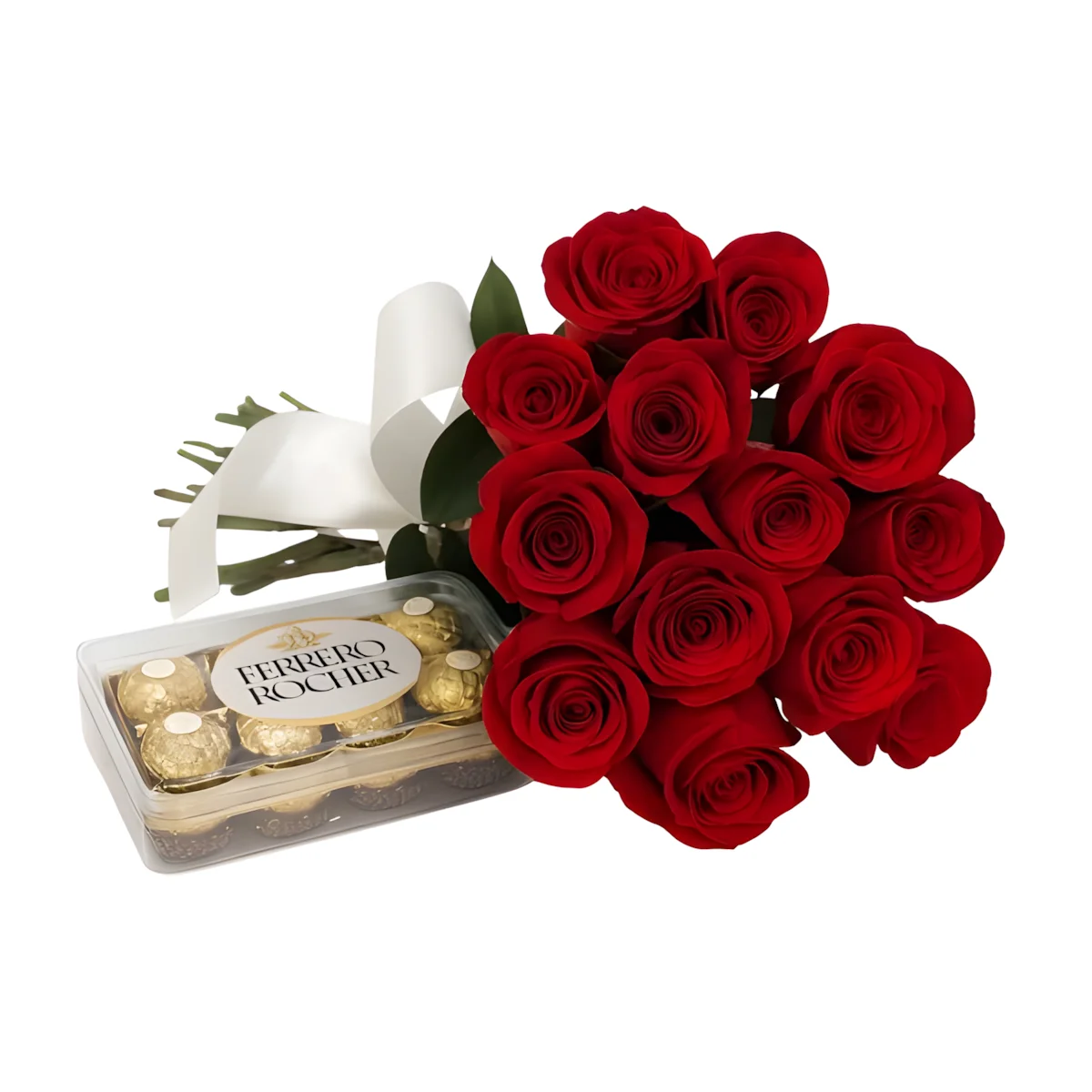 Bouquet de Flores de Rosas com Ferrero Rocher Kelly