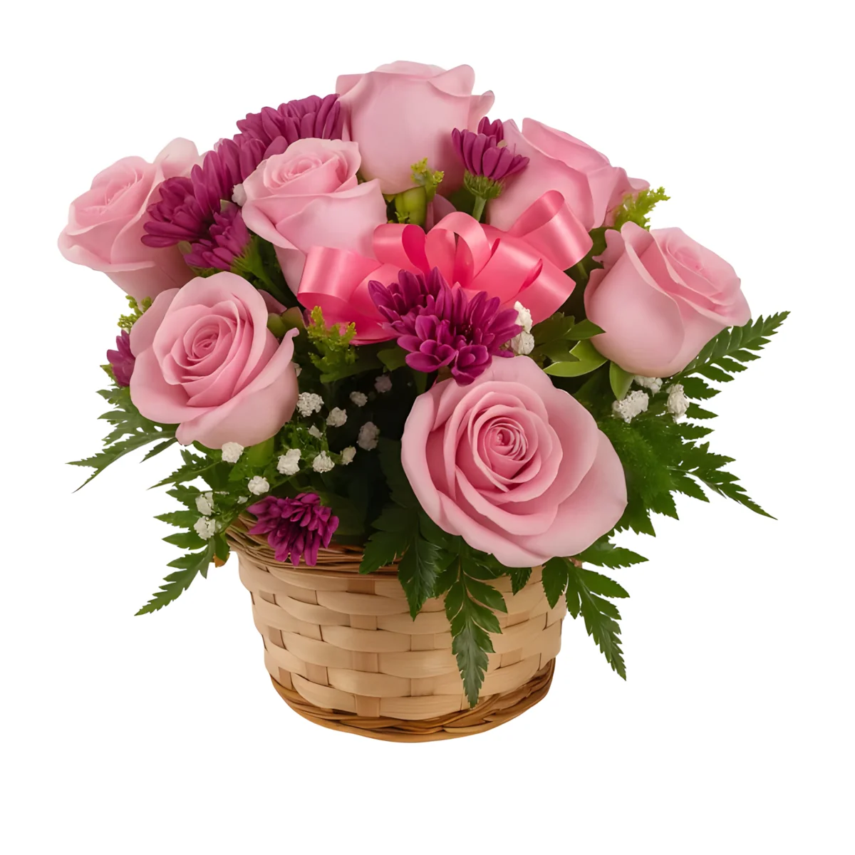 Arranjo de Flores de Rosas e Astromélias (Cores Variadas)