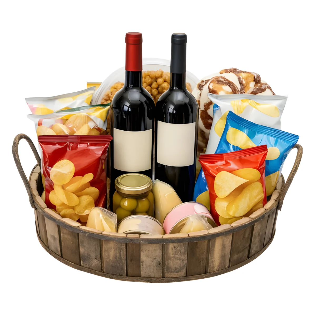Cesta de Frios, Frutas e Vinhos