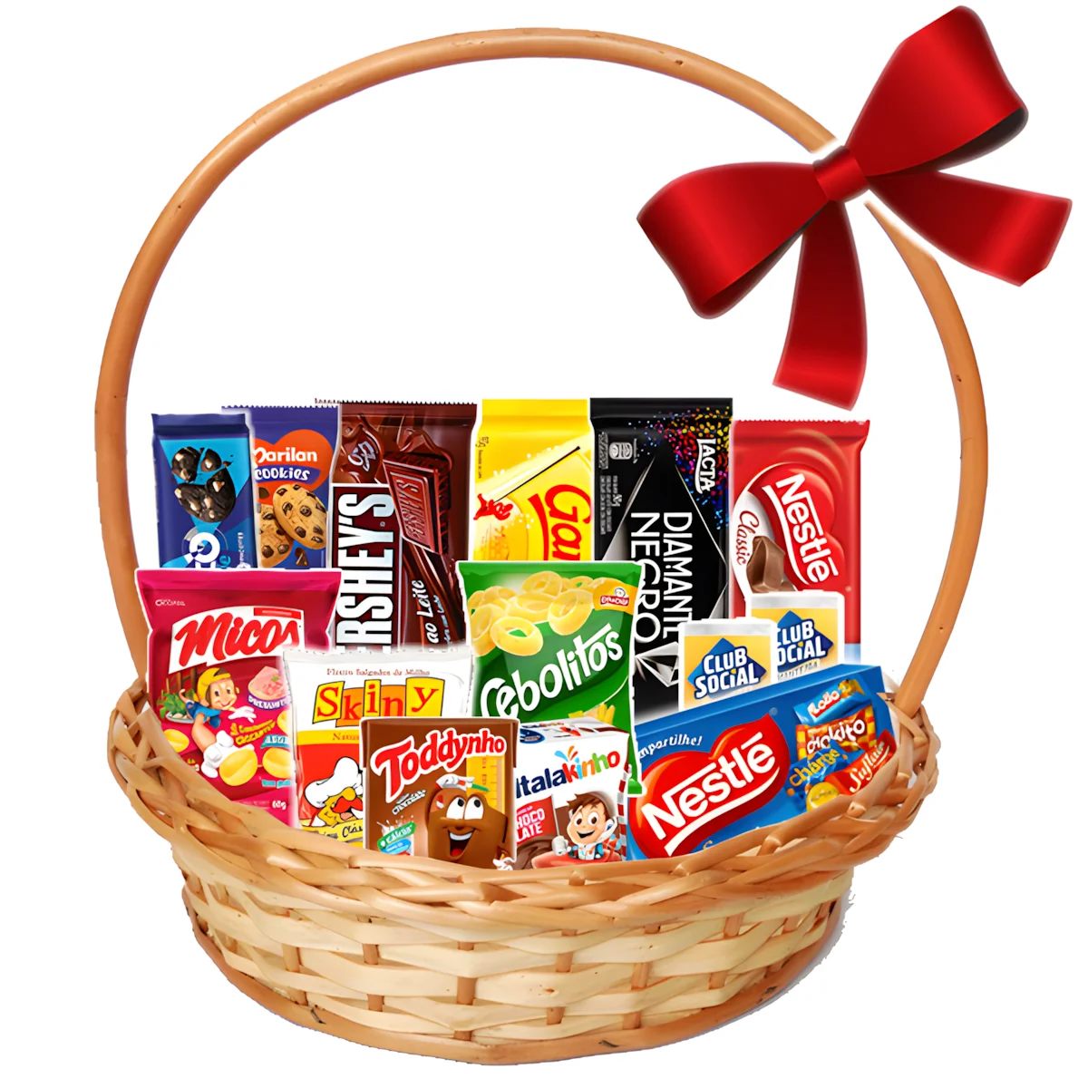 Cesta com Chocolates e Salgados